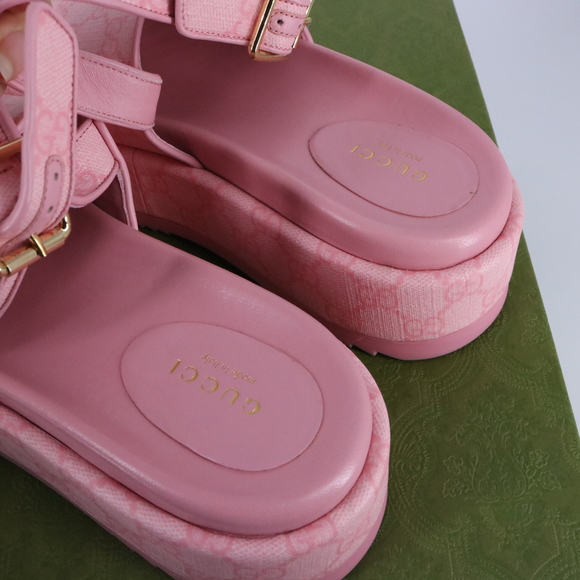 Gucci 38 Candy Pink GG supreme Platform Y2K Chunky Platforms E787 - Picture 13 of 15